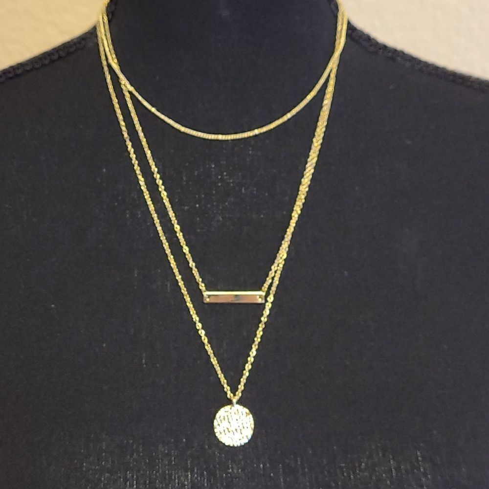 New Gold plated dainty multilayered choker chain necklace.